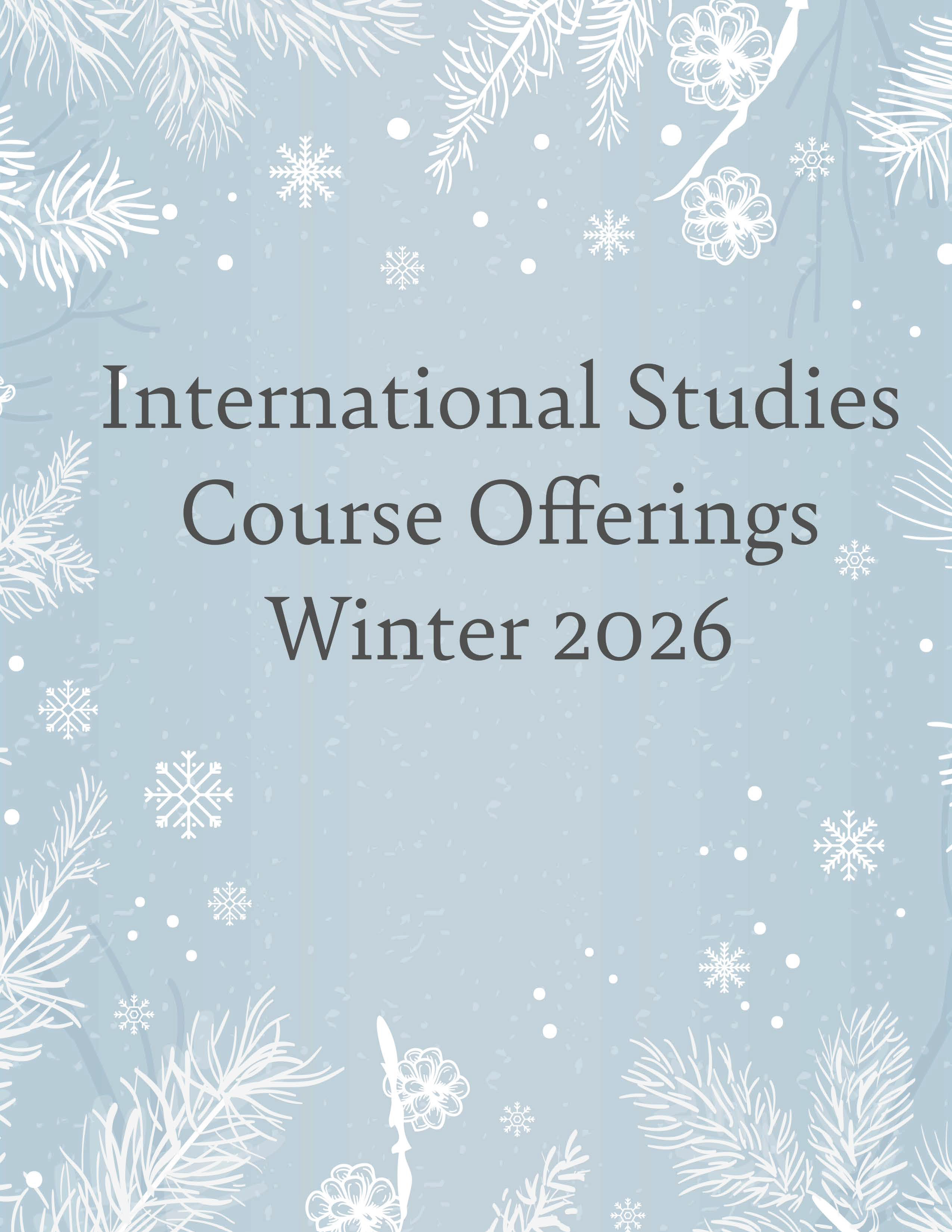 International Studies, Winter 2026